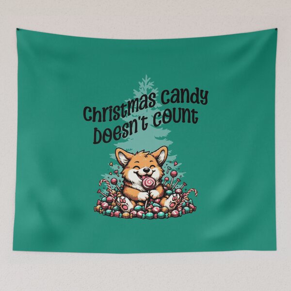 Item preview, Christmas Candy Doesn’t Count Cute Corgi designed and sold by Sachie's Studio.