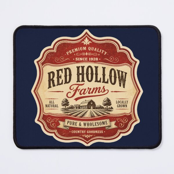 Item preview, Red Hollow Farms Vintage Label designed and sold by MargaretPolanco.