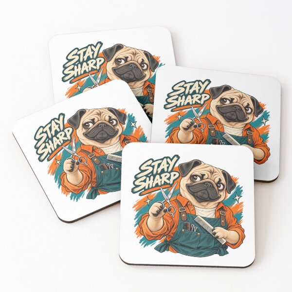 Artikelvorschau, Stay Sharp Pug Hairdresser entworfen und verkauft von ArtikaCreative.