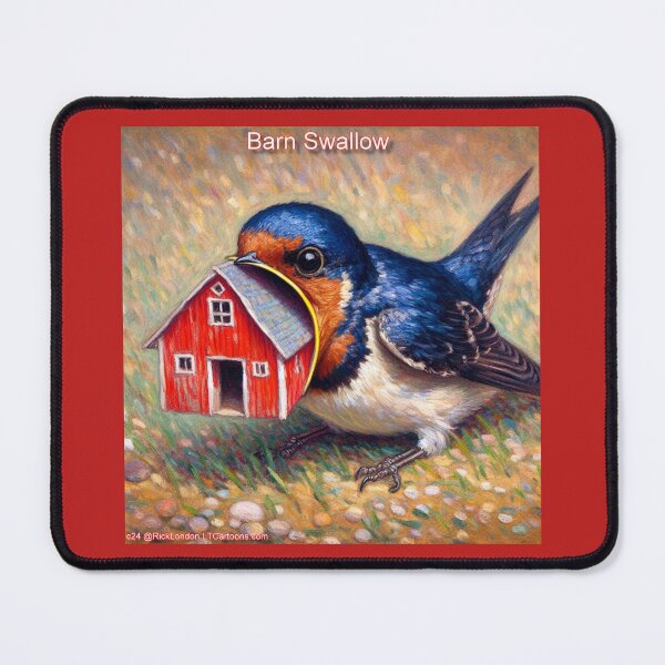 Item preview, Barn Swallow Bird Carrying a Barn | Funny Farm Animal Art by Rick London designed and sold by Rick London Gifts.