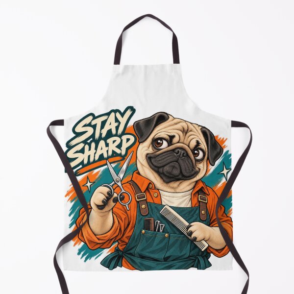 Item preview, Stay Sharp Pug Hairdresser designed and sold by ArtikaCreative.