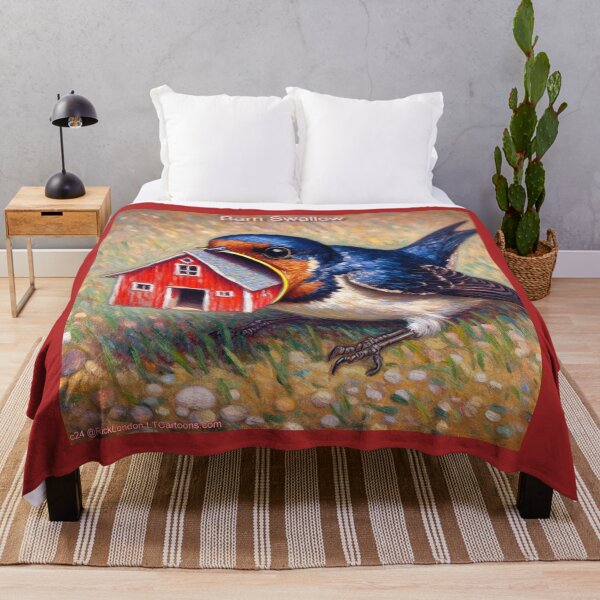 Item preview,  Barn Swallow Bird Carrying a Barn | Funny Farm Animal Art by Rick London designed and sold by Rick London Gifts.