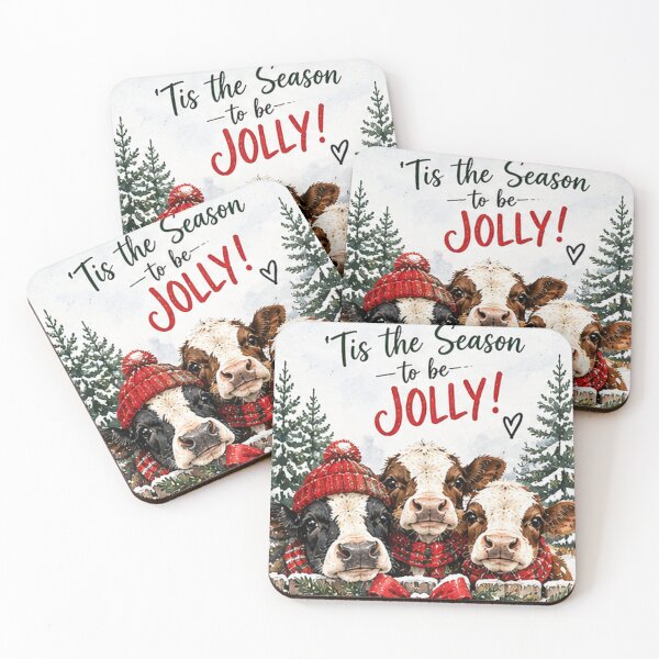 Item preview, Jolly Christmas Calves designed and sold by ErinCarmenCreative.