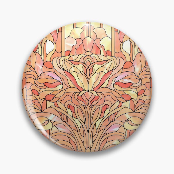Item preview, Joyous Orange Flower Stained Glass designed and sold by LaRoach Digital Arts.