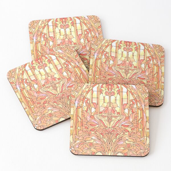 Item preview, Joyous Orange Flower Stained Glass designed and sold by LaRoach Digital Arts.