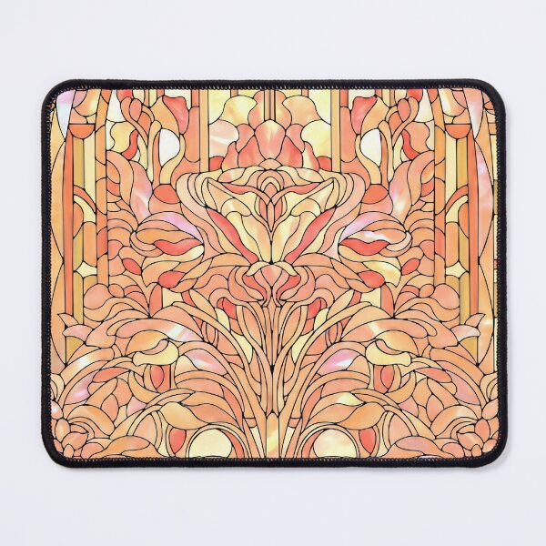 Item preview, Joyous Orange Flower Stained Glass designed and sold by LaRoach Digital Arts.