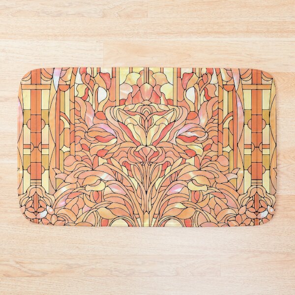 Item preview, Joyous Orange Flower Stained Glass designed and sold by LaRoach Digital Arts.