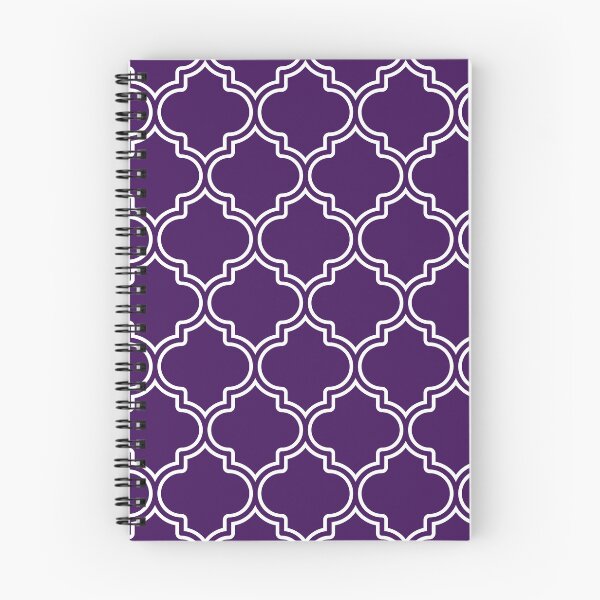 Item preview, Moroccan Vintage Quatrefoil Pattern In Purple And White designed and sold by DEC02.
