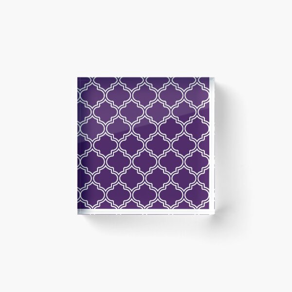 Item preview, Moroccan Vintage Quatrefoil Pattern In Purple And White designed and sold by DEC02.