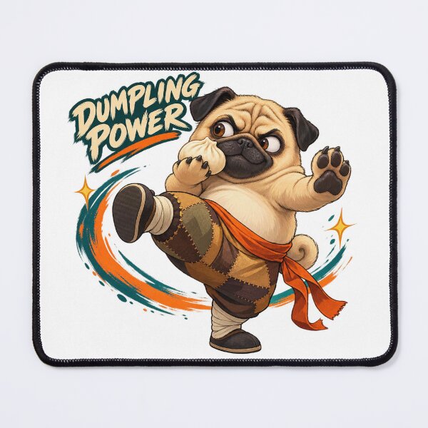 Item preview, Dumpling Power Pug Martial Artist designed and sold by ArtikaCreative.