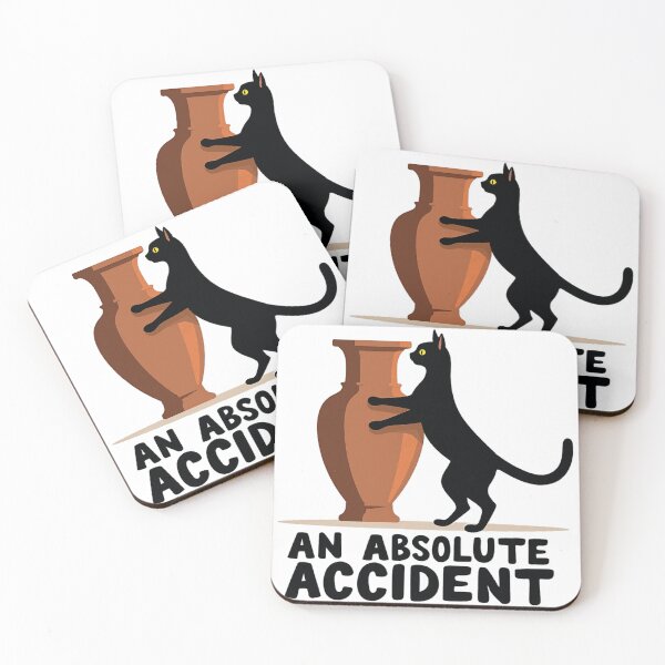 Item preview, An Absolute Accident cat tipping a vase designed and sold by Prints by Mat.