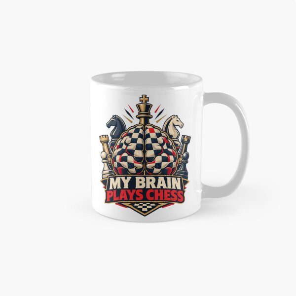 Aperçu de l'œuvre My Brain Plays Chess – Funny Chess Strategy Humor Design créée et vendue par Print-Mingle01.