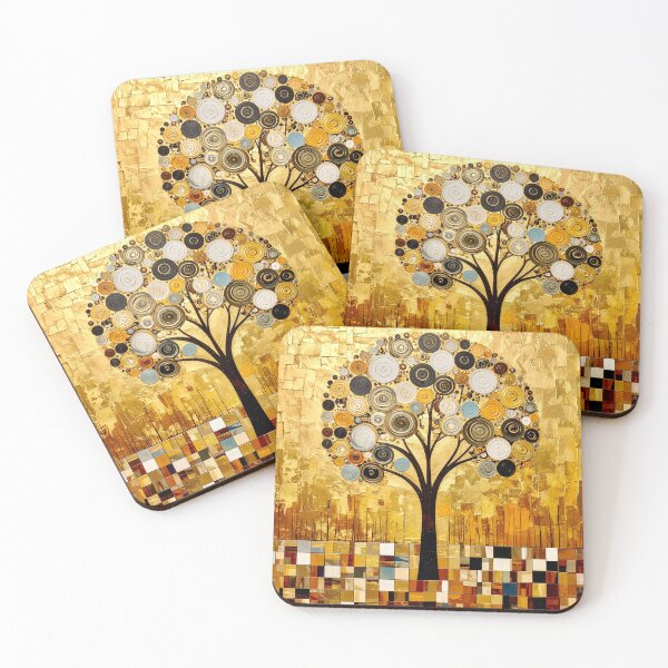 Item preview, Ornate Gold Leaf and Mosaic Circle Tree designed and sold by Vicky Brago-Mitchell®.