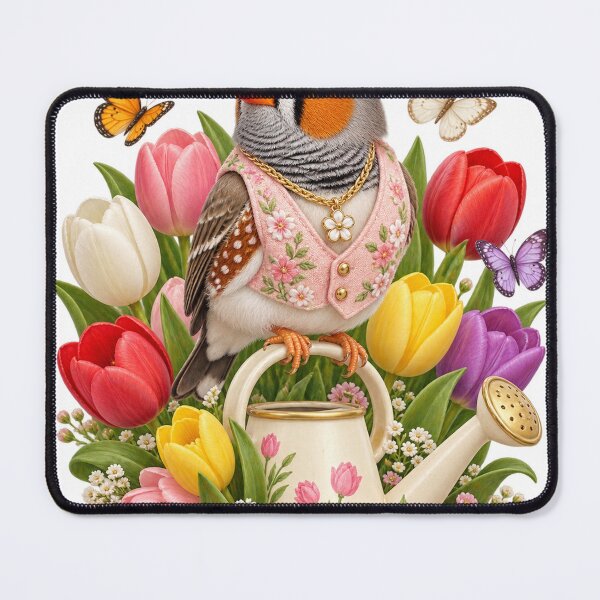 Item preview, Stylish Zebra Finch in Spring Flowers designed and sold by Ooops Radio x Everbloom.