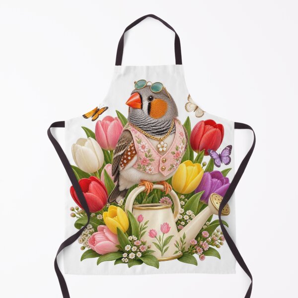 Item preview, Stylish Zebra Finch in Spring Flowers designed and sold by Ooops Radio x Everbloom.