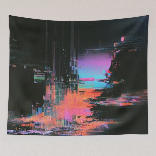 Item preview, Neon Ruins – Abstract Digital Glitch designed and sold by AlfiB.