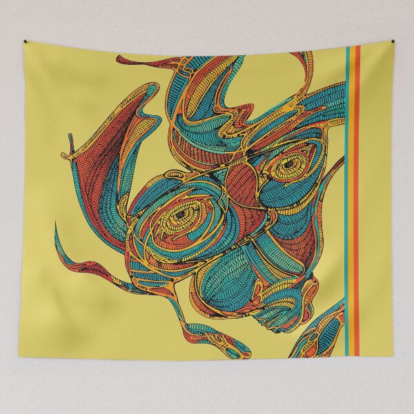 Item preview, Coiled Creature - Psychedelic Line Art designed and sold by photossmirnov.