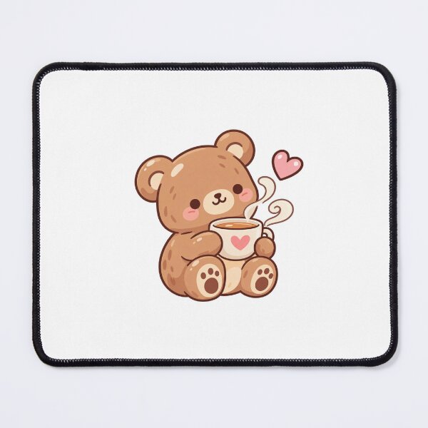 Item preview, Cozy Bear Drinking Tea Cute Kawaii Sticker designed and sold by StickyDelights.