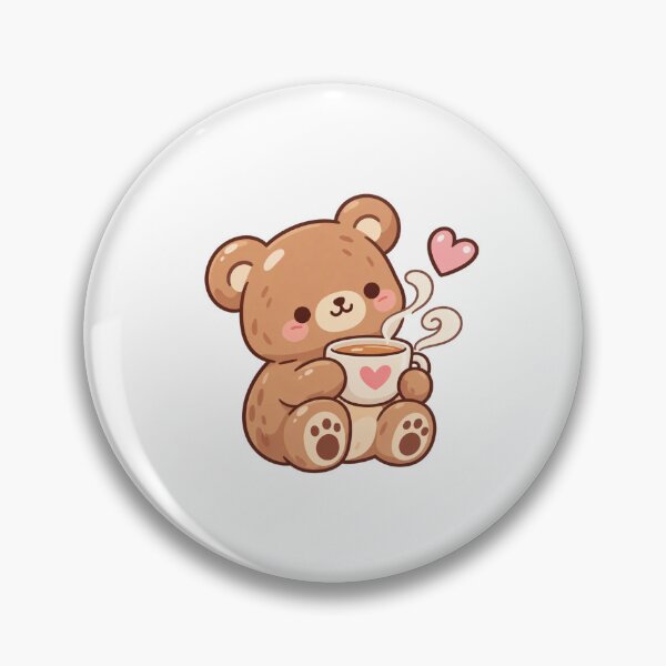 Item preview, Cozy Bear Drinking Tea Cute Kawaii Sticker designed and sold by StickyDelights.