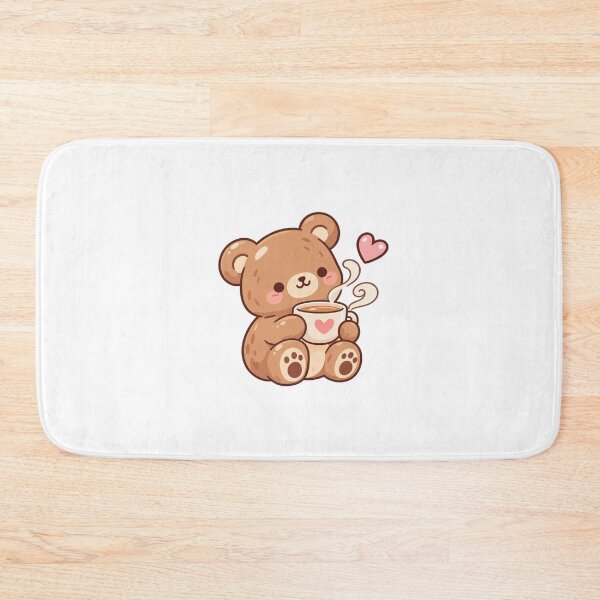 Item preview, Cozy Bear Drinking Tea Cute Kawaii Sticker designed and sold by StickyDelights.
