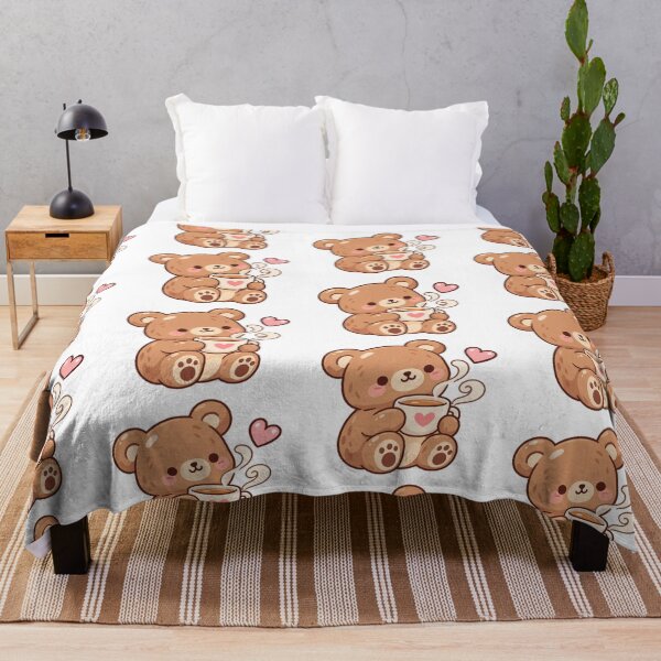 Item preview, Cozy Bear Drinking Tea Cute Kawaii Sticker designed and sold by StickyDelights.