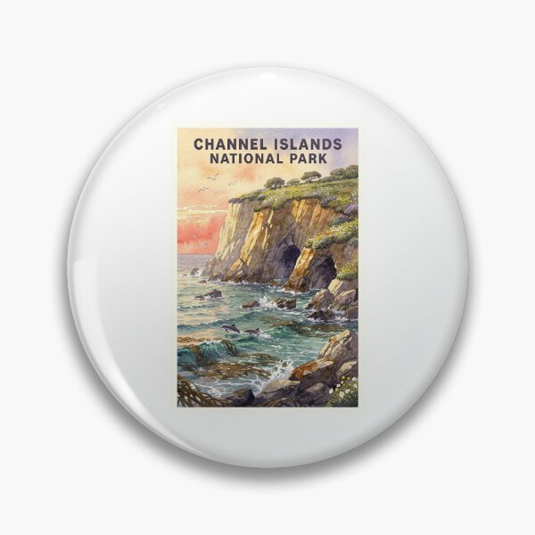 Artikelvorschau, Channel Islands Nationalpark Kalifornien Vintage Aquarell Reise entworfen und verkauft von Teelogic.