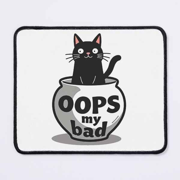 Item preview, Oops My Bad black cat in a broken vase designed and sold by Prints by Mat.