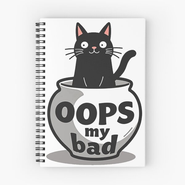 Item preview, Oops My Bad black cat in a broken vase designed and sold by Prints by Mat.