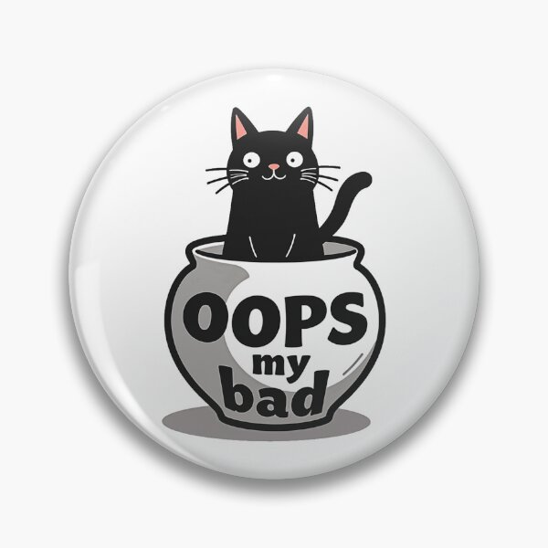 Item preview, Oops My Bad black cat in a broken vase designed and sold by Prints by Mat.