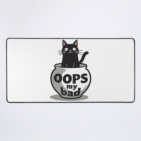 Item preview, Oops My Bad black cat in a broken vase designed and sold by Prints by Mat.