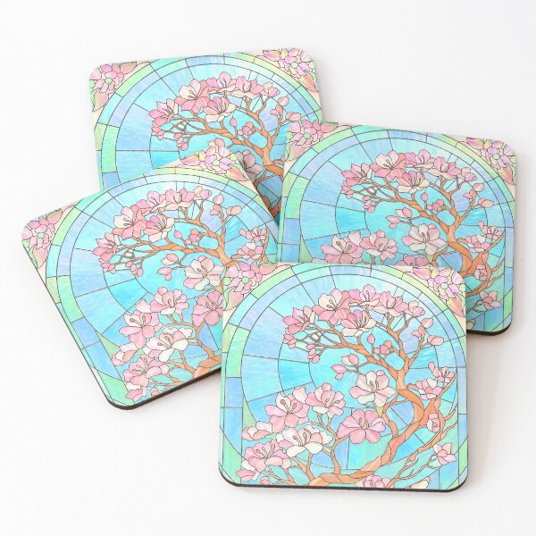 Item preview, Cherry Blossom Stained Glass Art designed and sold by LaRoach Digital Arts.