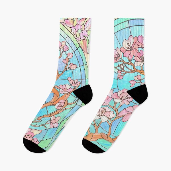 Item preview, Cherry Blossom Stained Glass Art designed and sold by LaRoach Digital Arts.
