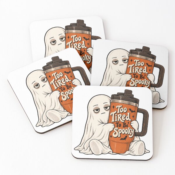 Item preview, Too Tired To Be Spooky Cute Ghost Art designed and sold by SayMaria.