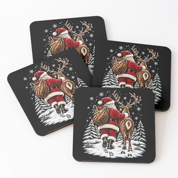 Item preview, Vintage Santa Reindeer Winter Wonderland Christmas Adventure designed and sold by Moizento.