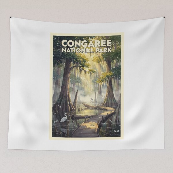 Item preview, Congaree National Park South Carolina Vintage Watercolor Travel designed and sold by Teelogic.