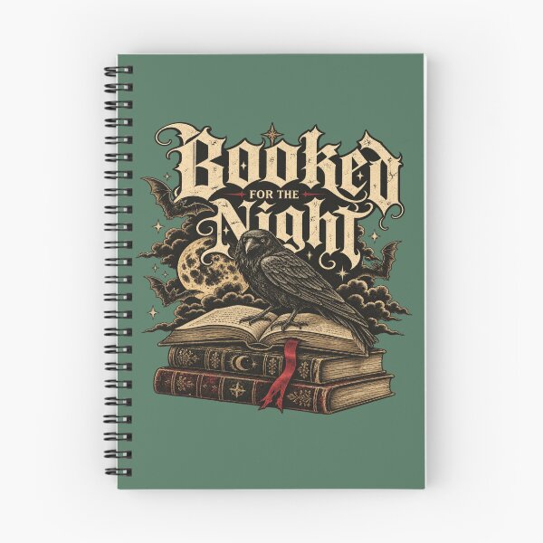 Item preview, Gothic Raven Reader — Booked for the Night designed and sold by POD DYNASTY | Original Print On Demand T-Shirt Graphics.