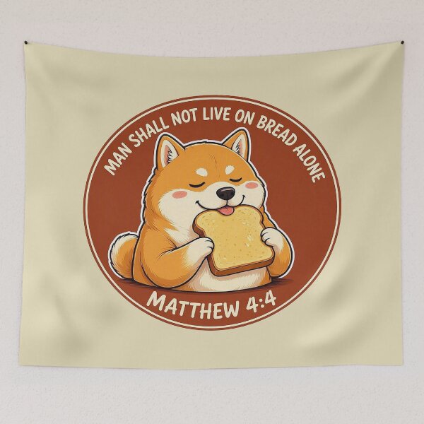 Item preview, Matthew 4:4 Man Shall Not Live On Bread Alone designed and sold by plushism.