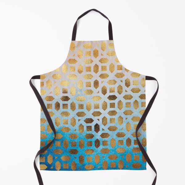Item preview, Exotic Golden Hues Moroccan Geometric Pattern on Blue Background designed and sold by DEC02.