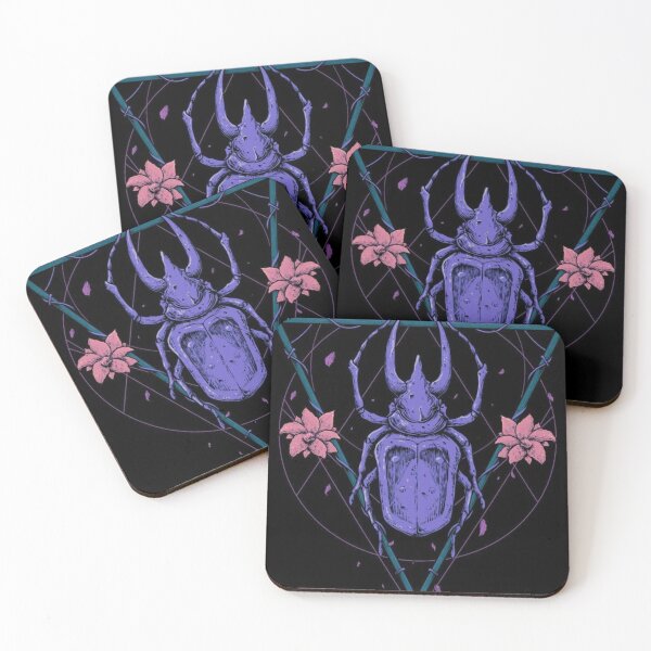 Item preview, Horned Beetle Neon Insect Theme designed and sold by Adronia.