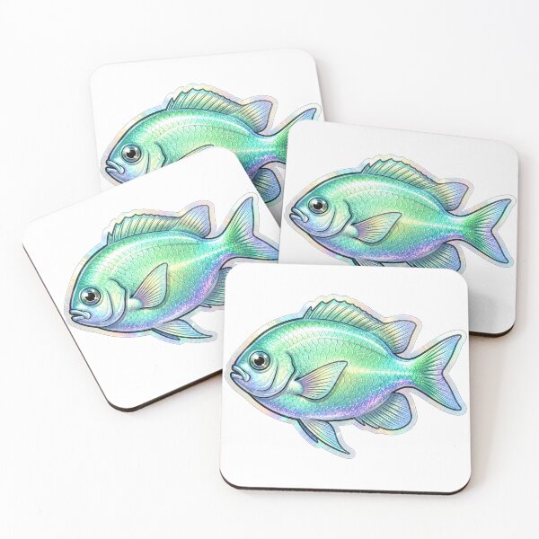 Item preview, Green Chromis Holographic Reef Fish Sticker designed and sold by KenworksDigital.