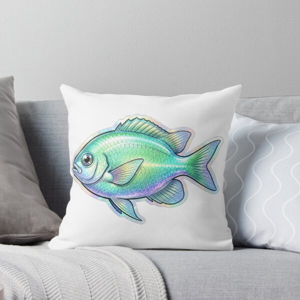 Item preview, Green Chromis Holographic Reef Fish Sticker designed and sold by KenworksDigital.