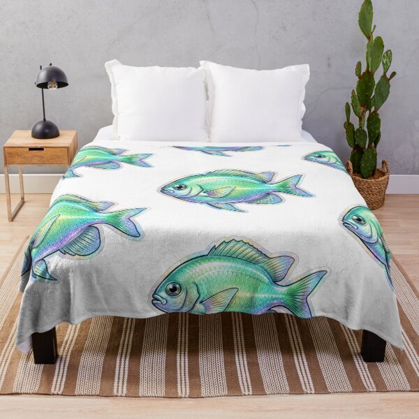 Item preview, Green Chromis Holographic Reef Fish Sticker designed and sold by KenworksDigital.