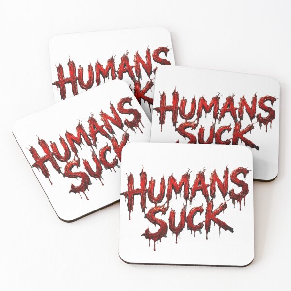 Item preview, Humans Suck Bloody Horror Font Misanthrope Graphic Design designed and sold by NotSoSubtleRosiePeas.