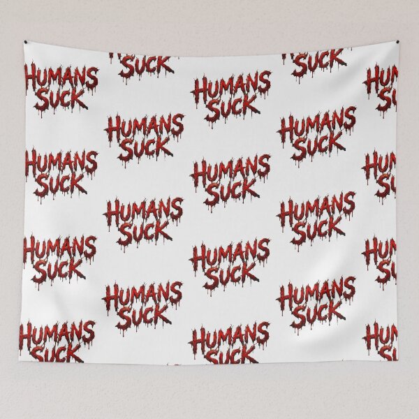 Item preview, Humans Suck Bloody Horror Font Misanthrope Graphic Design designed and sold by NotSoSubtleRosiePeas.
