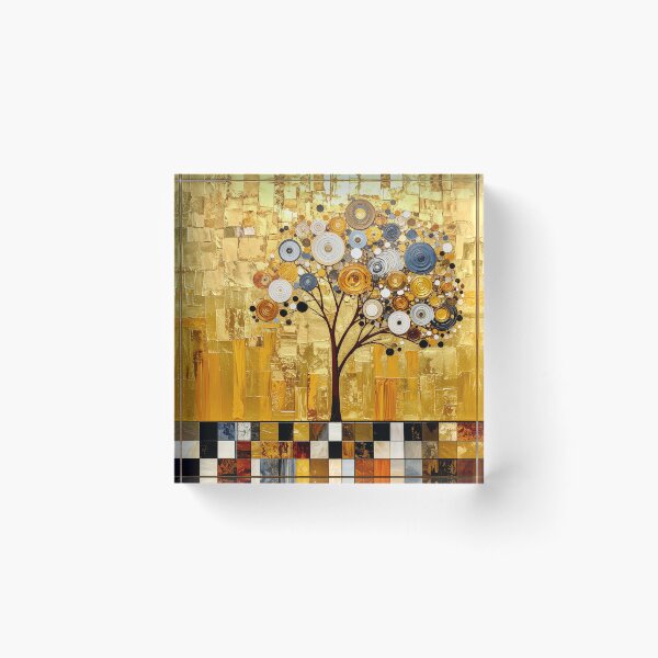 Item preview, Ornate Gold Leaf and Mosaic Circle Tree designed and sold by Vicky Brago-Mitchell®.