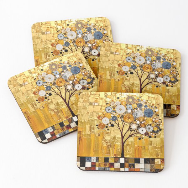 Item preview, Ornate Gold Leaf and Mosaic Circle Tree designed and sold by Vicky Brago-Mitchell®.