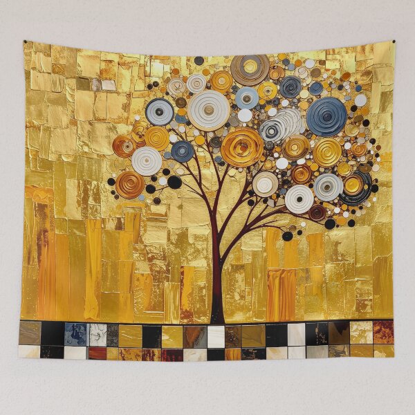 Item preview, Ornate Gold Leaf and Mosaic Circle Tree designed and sold by Vicky Brago-Mitchell®.