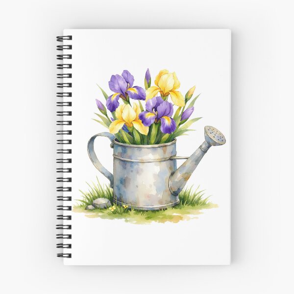 Item preview, Watercolor Watering Can with Iris Flowers  designed and sold by silviaol.