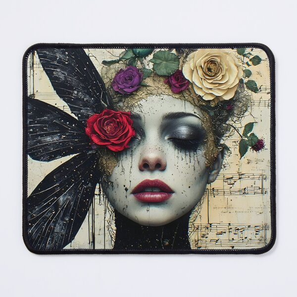 Item preview, Midnight Sonata - Gothic Botanical Butterfly Rose Portrait designed and sold by UrbanTempleArt.