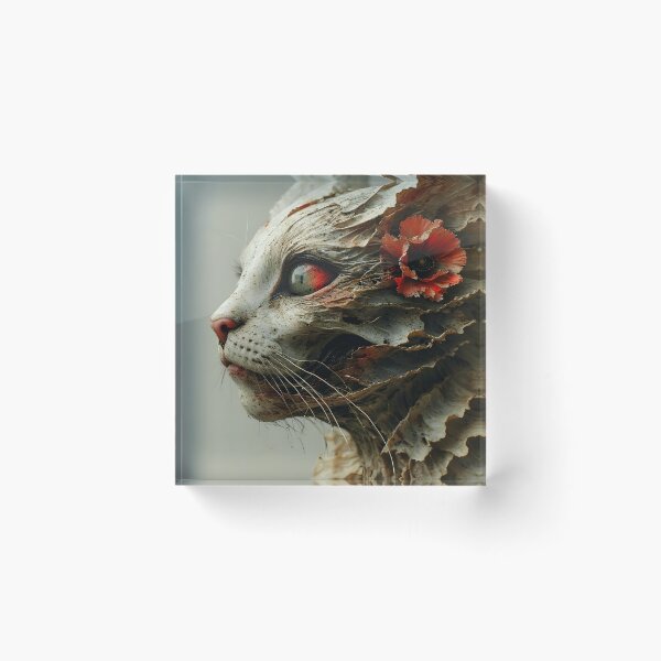 Item preview, The Feline Guardian – Surreal Fantasy Cat Art Print designed and sold by UrbanTempleArt.
